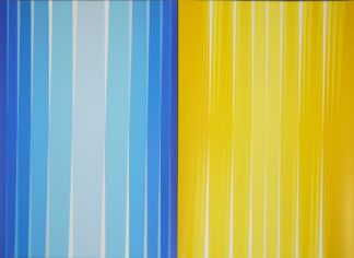 0374-Lothar Quinte, Komposition in Gelb und in Blau, 2 signierte Farbserigraphien von 1971