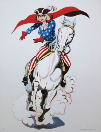 0379-Mel Ramos, Miss Liberty, Pop Art Emaille von 2008, signiert