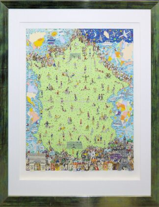 0387-James Rizzi, "The World Will Be Watching", große signierte 3D-Farbserigraphie von 1998, galeriegerahmt