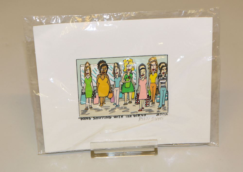 0388-James Rizzi, "Going shopping with the Girls", sign. 3-D Farblithographie von 2002, originalverpackt, nie geöffnet – Bild 2