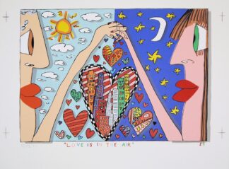 0394-James Rizzi, "Love Is In The Air", signierte Farbserigraphie von 1989