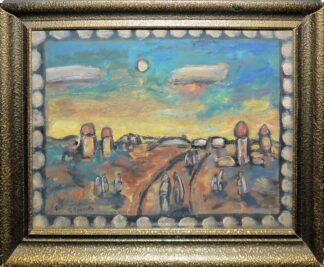 0399-Georges Rouault zugeschr., Biblische Landschaft (Pastorale Chretienne), Ölgemälde um 1940, Speicherfund, in alter, datierter (16.4.1940) originaler Rahmung von Petter Malmqvist/ Helsinki, Finnland