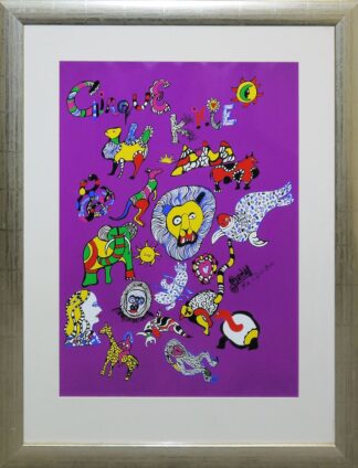0400-Niki de Saint-Phalle, "Cirque Knie" und Nana Wallpaper, 2 Farbserigraphien, einmal galeriegerahmt