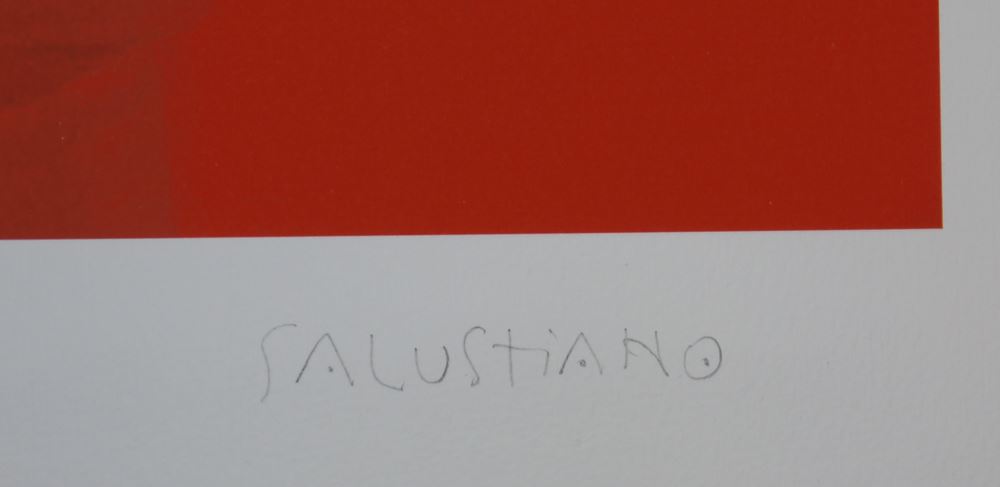 0403-Salustiano, Presente Pluscuamperfecto, Mädchen in rot mit blauen Augen, signierter Pigmentdruck – Bild 2