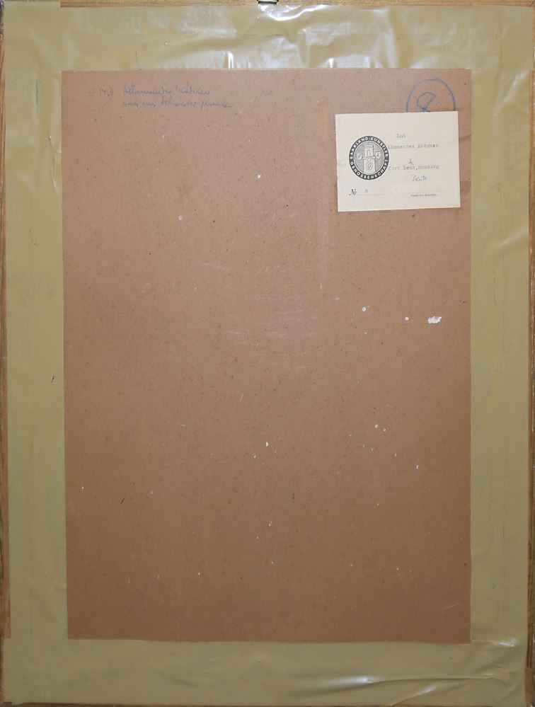 0406-Wilhem Sauter, frühes Selbstporträt von 1912 & Kurt Bentz, "Kämmendes Mädchen", 2 Ölgemälde gerahmt – Bild 5