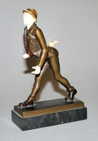 0413-Gerhard Schliepstein, "Ententanz", Bronze / Bein, um 1920