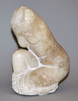0419-Fritz Schwarzbeck, Kniender weiblicher Akt, Alabaster-Skulptur