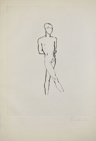 0433-Renée Sintenis, Jüngling, signierte Kaltnadelradierung um 1920