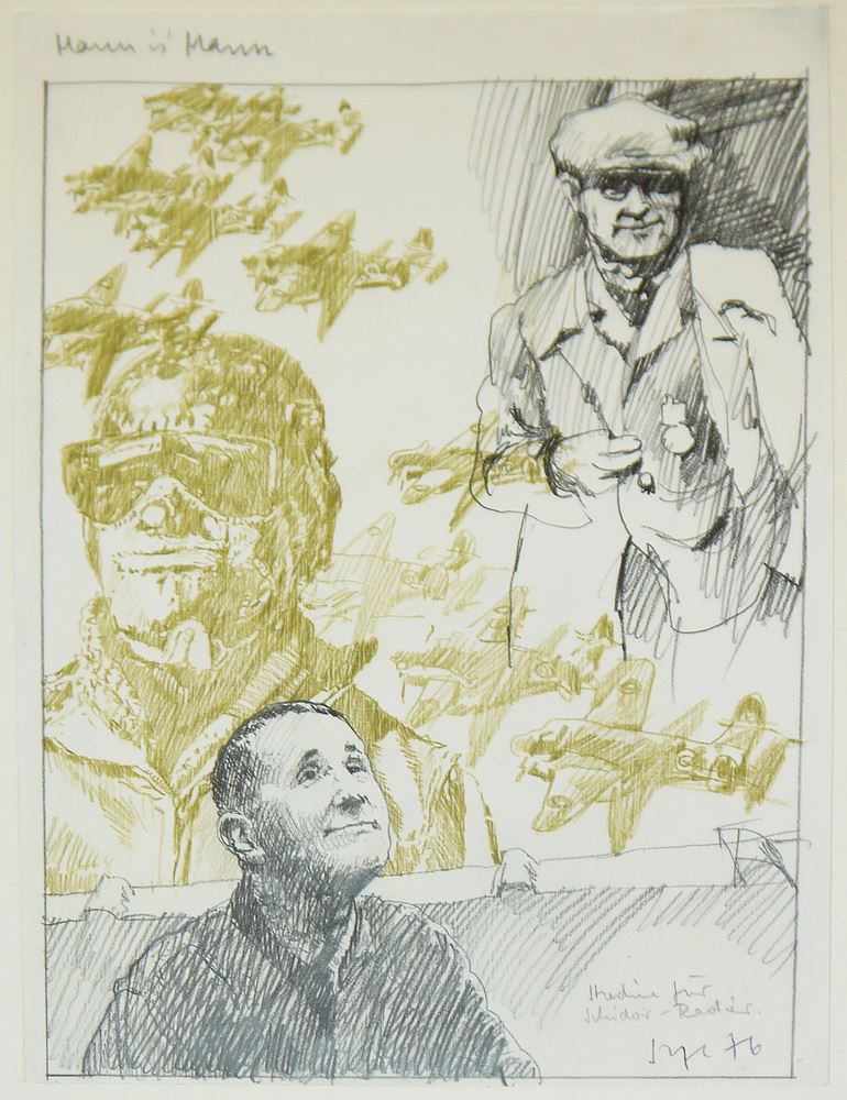 0443-Peter Sorge, "Mann is' Mann", signierte Zeichnung von 1976 - Image 2