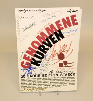 0446-"Genommene Kurven, 20 Jahre Edition Staeck", mit Autograph u.a. Joseph Beuys, Nam June Paik u. Günter Uecker, 1985