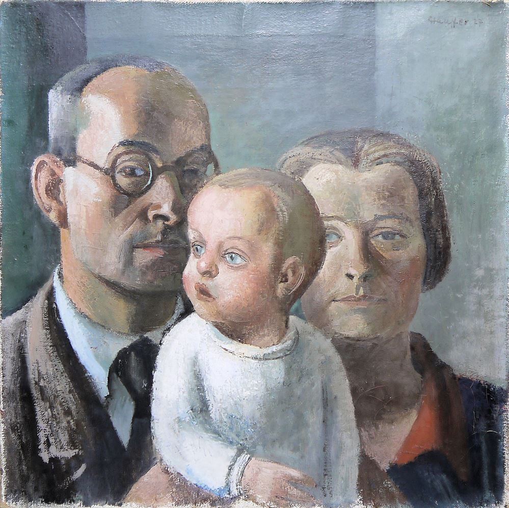 0451-Fred Stauffer, Neusachliches Familienporträt, Ölgemälde von 1927