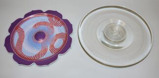 0473-Günther Uecker u. Srivastava Narendra, zwei Jahresteller, Glas und Porzellan, Rosenthal 1975