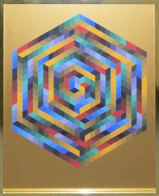0476-Victor Vasarely, La-Mi, aus: Bach Suite, signierte Farbserigraphie von 1973, galeriegerahmt