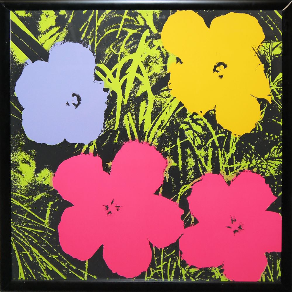 0484-Andy Warhol, 5 x "Flowers" (5 Farbvarianten), große Farbsiebdrucke, Sunday B. Morning, alle gerahmt – Bild 4