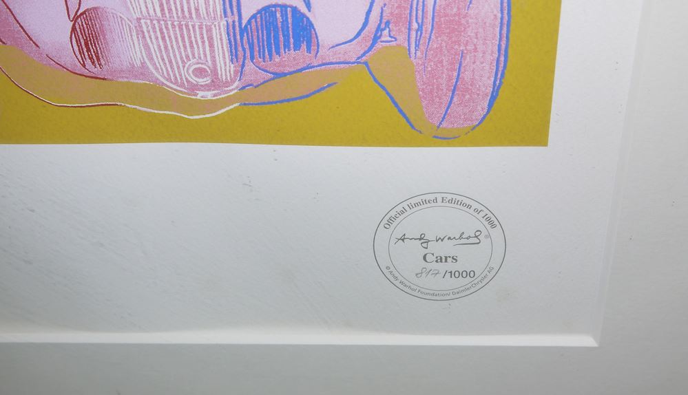 0490-Andy Warhol, Mercedes-Benz Formel-Rennwagen W 125 (1937), aus der Serie "Cars", Serigraphie, limitierte Edition von 2008 – Bild 2
