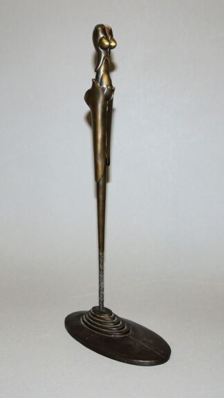 0495-Paul Wunderlich, Stufenpyramiden-Stele, Bronzeplastik von 1994 mit Originalprospekt