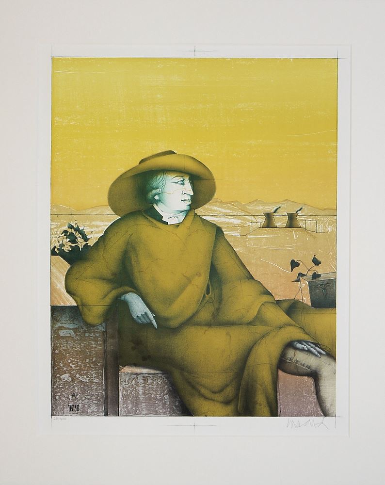 0497-Paul Wunderlich, Löschhütchen, Bronze u. "In der Campagna", sign. Farblithographie – Bild 2