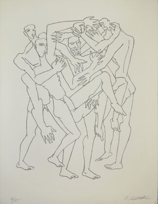 0503-Ossip Zadkine, Der Kampf, signierte Lithographie