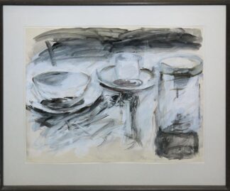 0505-Rolf Zimmermann, Stillleben, Aquarell von 1981, gerahmt