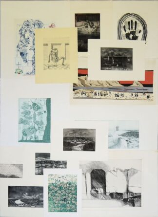 0516-Kleines Konvolut mit 13 Radierungen und einem Farblinolschnitt, u.a. Bernhard Schultze, Emil Schumacher, Thomas Lenk