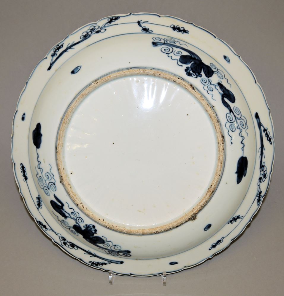 0526-Großer Blauweiß-Teller, wohl Jiajing-Zeit, Ming, China 16. Jh. – Bild 2