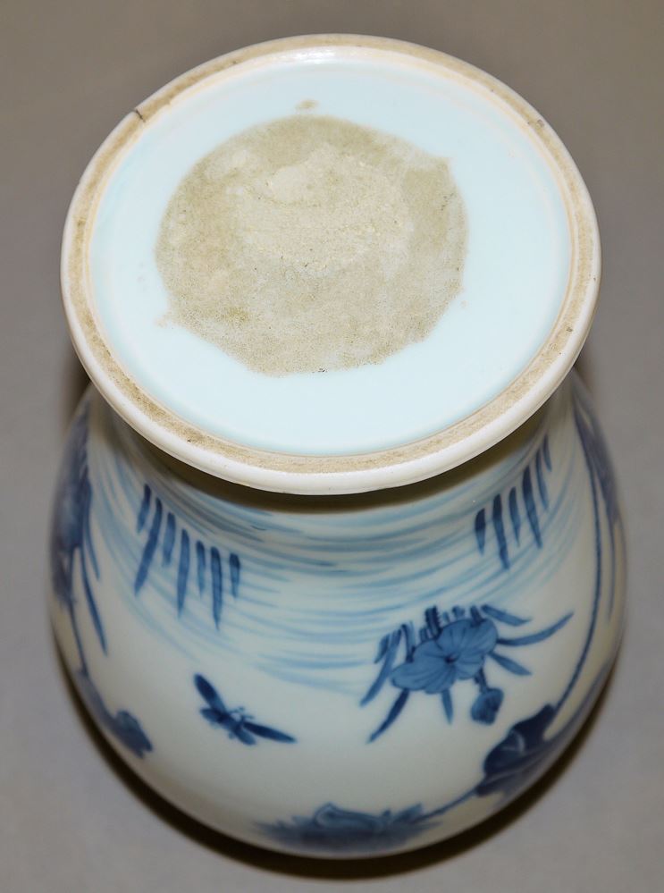 0527-Blauweiß-Vase mit Lotusteich, Qing-Zeit, China 18. Jh. – Bild 4