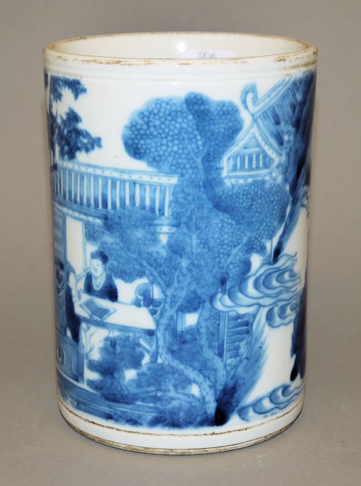 0539-Blauweiß-Pinselbecher, der Republik-Zeit, China, 1. H. 20. Jh. – Bild 2