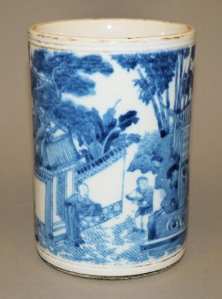 0539-Blauweiß-Pinselbecher, der Republik-Zeit, China, 1. H. 20. Jh.