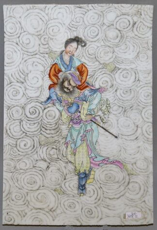 0558-"Zhong Kui verheiratet seine Schwester", großes Porzellanbild, China 20. Jh.