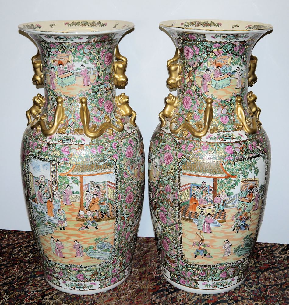 0560-Paar große Palastvasen im Kanton-Stil, China 20. Jh. - Image 2