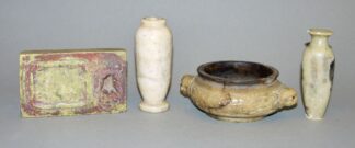 0568-Vier Stein-Objekte des Gelehrten der Qing-Zeit, China 19. Jh.