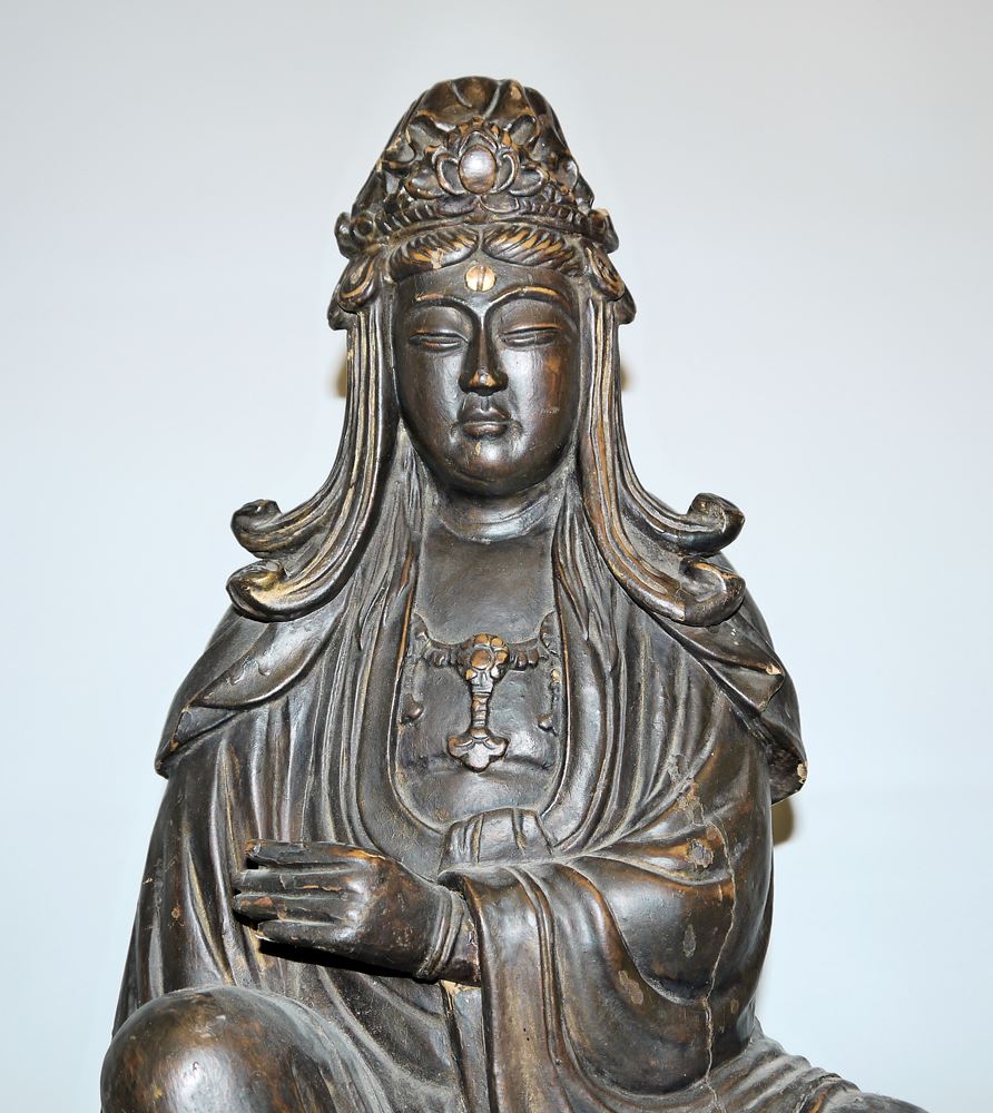0587-Holzskulptur der Guanyin, Qing-Zeit, China 19. Jh. - Image 2