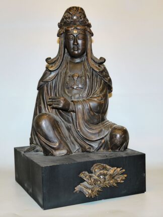 0587-Holzskulptur der Guanyin, Qing-Zeit, China 19. Jh.