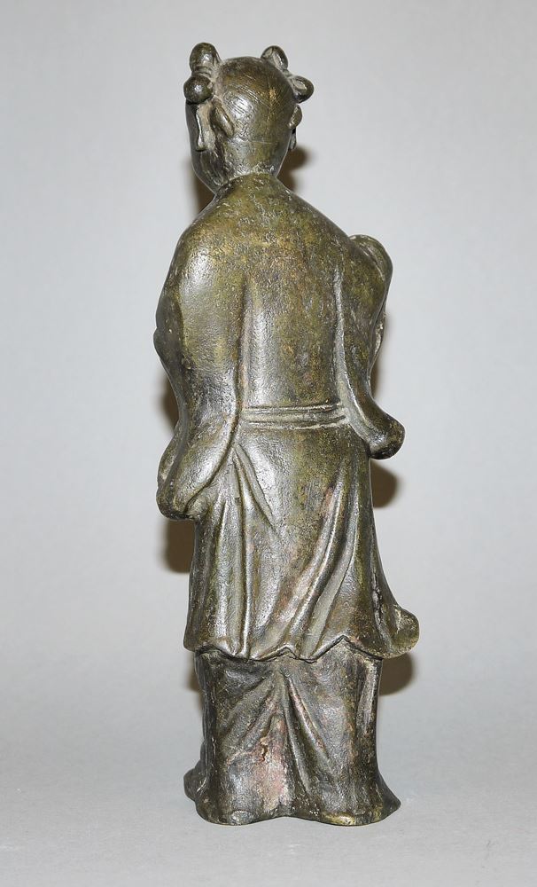0591-Die daoistische Unsterbliche Lan Caihe, Bronzeplastik der Qing-Zeit, China 19. Jh. - Image 2