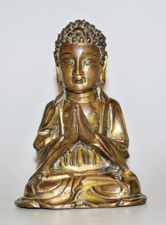 0593-Bronzeplastik des Amitabha-Buddha der späten Ming-Zeit, China 16./17. Jh.