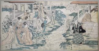 0612-Zwei Triptychen von Toyokuni I, Farbholzschnitte der Edo-Zeit, Japan 19. Jh.