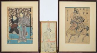 0614-Buncho, Yoshimori und Kunisada, drei japanische Farbholzschnitte des 18. & 19. Jhs.