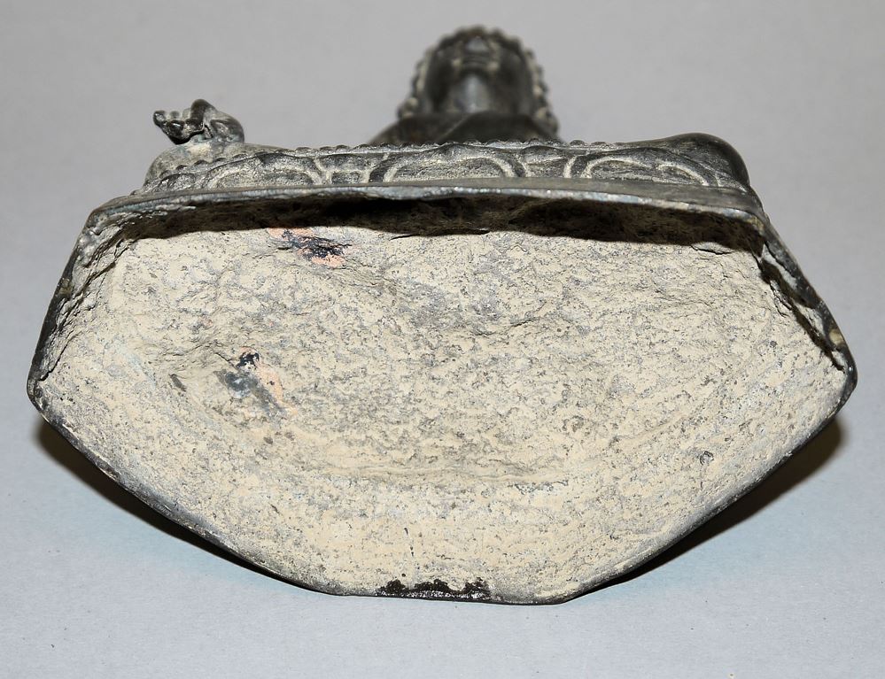 0619-Sitzender Buddha aus Bronze, Chang Saen Stil, Thailand 19./20. Jh. - Image 3