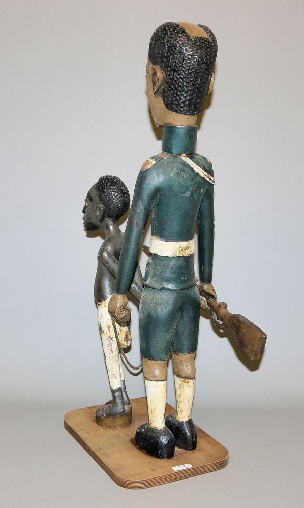 0627-Polizist mit Gefangenem, Außergewöhnliche Colon-Figurengruppe aus Westafrika - Image 2
