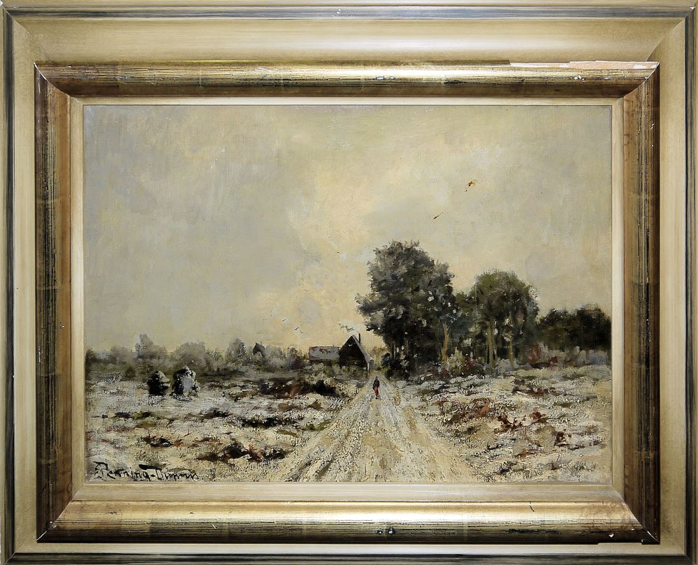 0634-Louis Apol und E. Penning-Duprin, Verschneite Winterlandschaften, 2 Ölgemälde, gerahmt – Bild 4