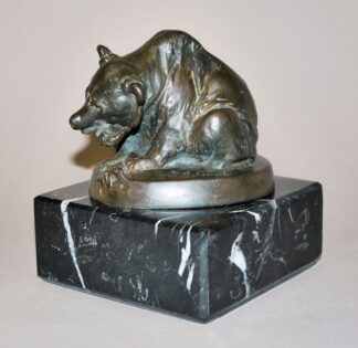 0651-August Gaul, Fressender Bär, Bronze von 1895, signiert