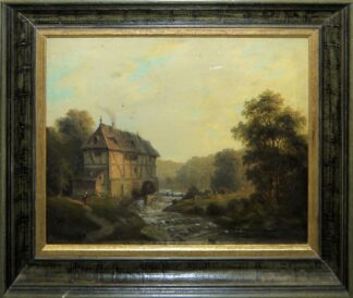 0657-Heinrich Hartung III, Mühle am rauschenden Bach, Ölgemälde vor 1875, gerahmt