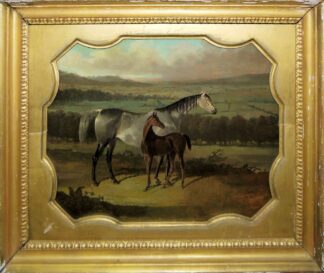 0663-John Frederick Herring, "The dam of Jack Spigot", Ölgemälde von 1821, gerahmt