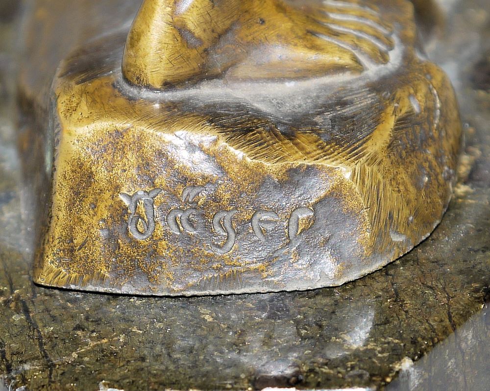 0669-Gotthilf Jäger, Athlet, Bronzeplastik um 1900 – Bild 3