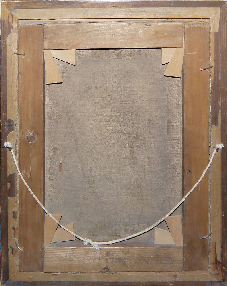 0678-K. Makowsky (К. Маковский), Großvater mit Enkel, Ölgemälde von 1889, gerahmt – Bild 3