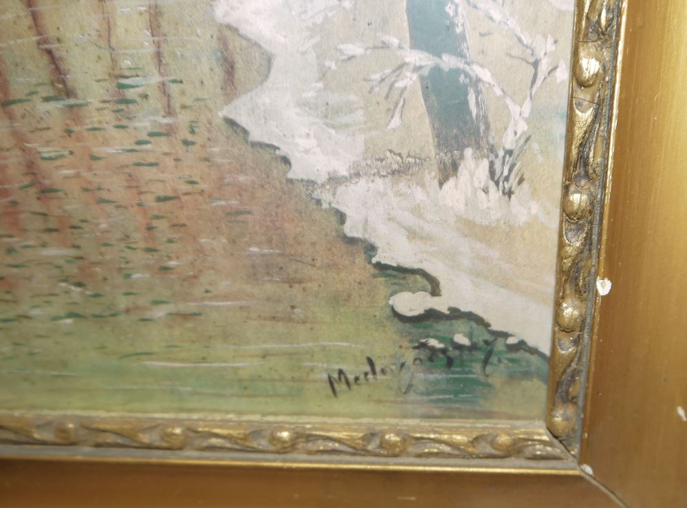 0679-Ladislav Mednyanszky "Les v zimě" (Wald im Winter), Mischtechnik von 1907, originalgerahmt – Bild 3