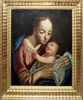 0686-Niederländischer Meister um 1650, Madonna mit dem Kind, Ölgemälde altgerahmt