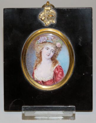 0695-Augustin Christian Ritt (Аугустин Кристиан Ритт) zugeschr., Miniatur der "Countess Potocka", (The Pohl-Ströher Collection of Portrait Miniatures Part 1, Sotheby's 06.12.2018), ungeöffnet im Originalrahmen des 18. Jhs.