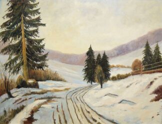 0700-Walter Scheufen, Winterlandschaft, großes Ölgemälde