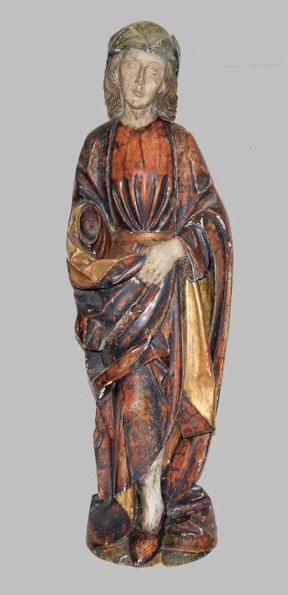 0717-Größere männliche Heiligenfigur um 1500 / frühes 16. Jh.